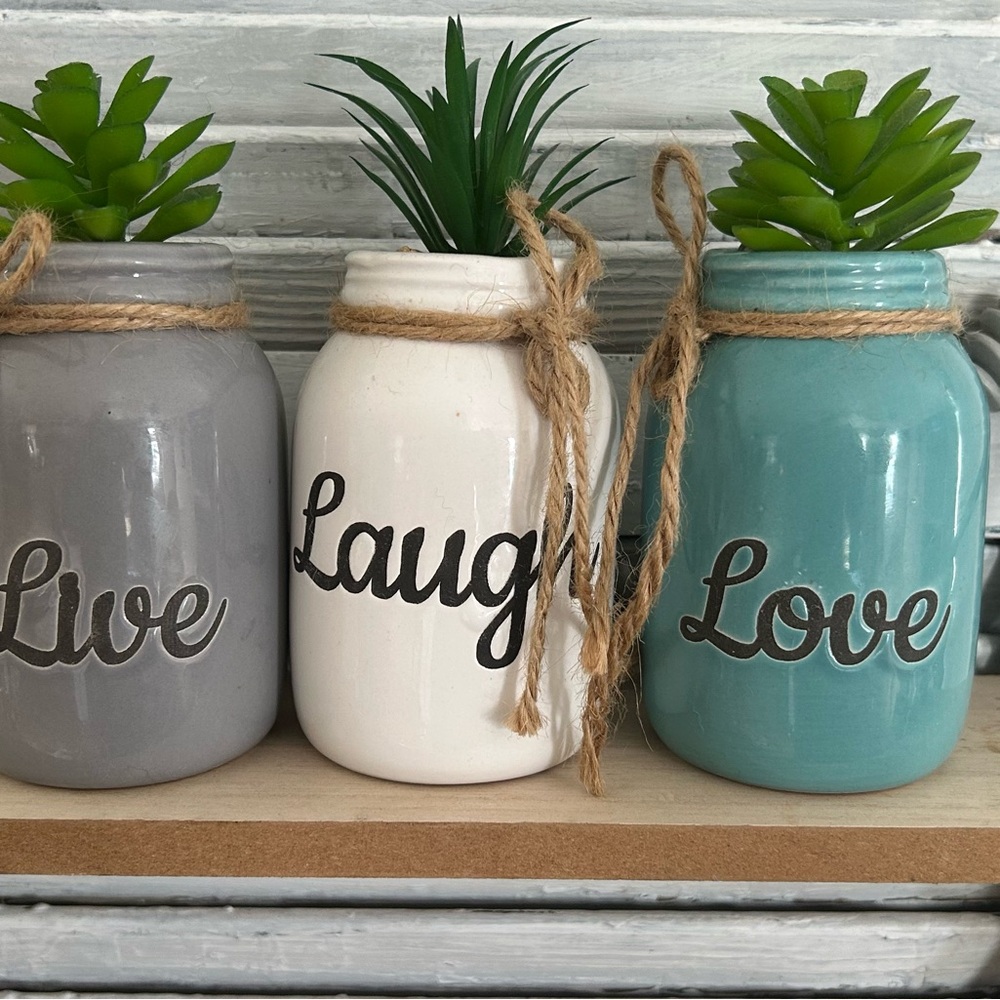 Live Laugh Love Ceramic Jar Set